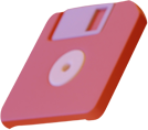 Pink floppy disk