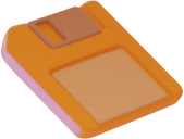 Orange floppy disk